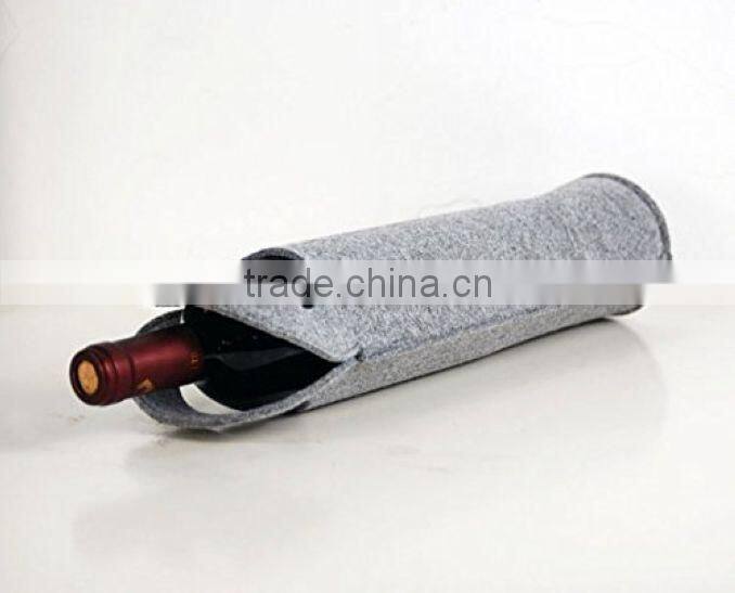 High Quality Felt Wine Tote One Pocket Wine Bag Household Storage Wine Bottle Carrier Gift - Light Gray (TM-FT016)