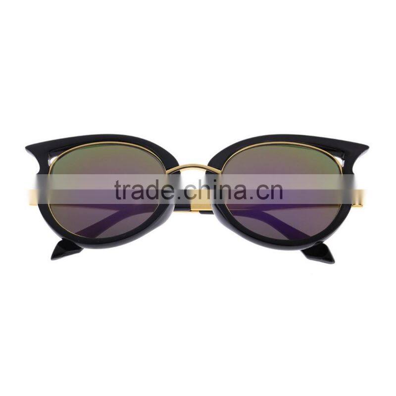 Fashion Retro Metal Frame Sexy Cat Eye Sunglasses for Women Coating Brand vintage sun glasses female oculos de grau femininos