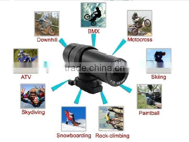 2016 New Waterproof Extreme Action Sport Camera AT19 Camera Action sport Helmet DVR Video DV Outdoor Helmet Bicycle Camcorder