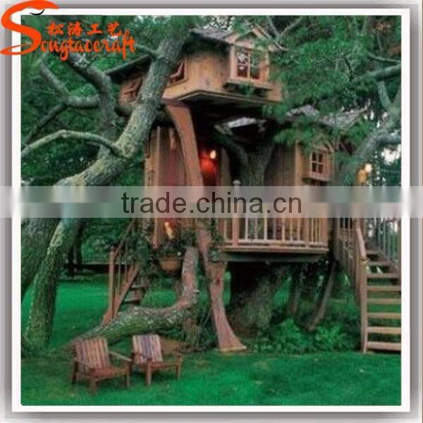 China manufacturer make imitated decorative artificial ficus banyan tree house for outside decoration