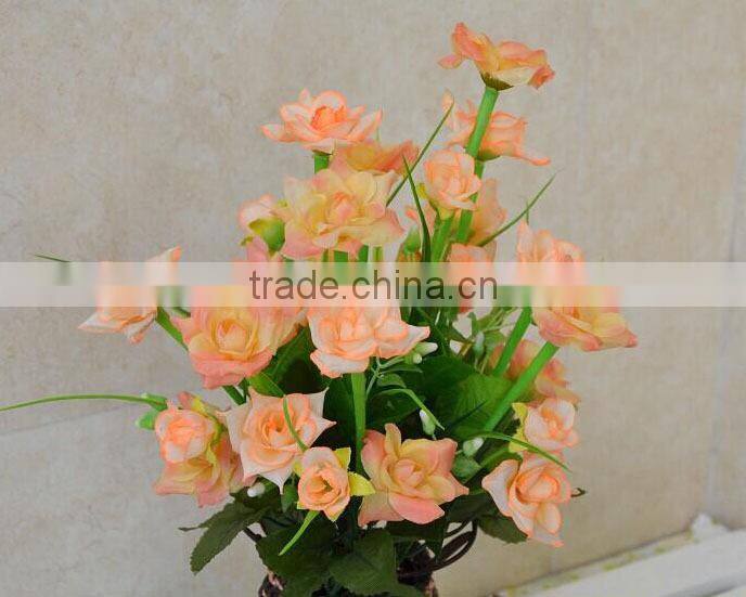 2014 Hot Selling rose Bouquet Mini Artificial Silk Flowers