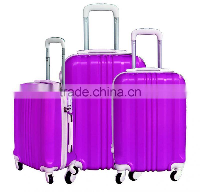 Bright color trolley luggage abs set