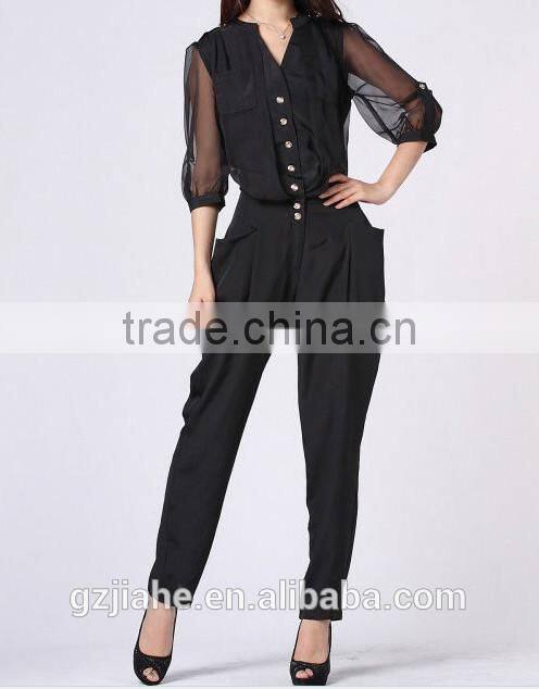 2014 new arrived best selling women jumpsuits chiffon jumpsuits JHZ001