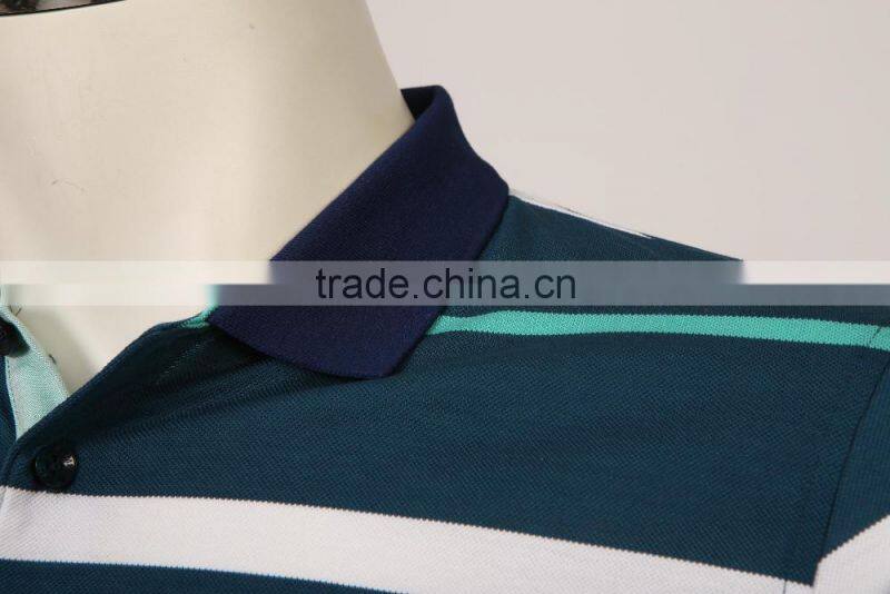 Mens polo collar striped t shirt