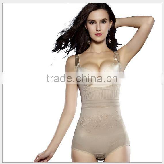 Women Floral Bodysuits Shapewear Underwear Plus size Body Shaper Waist Corsets B