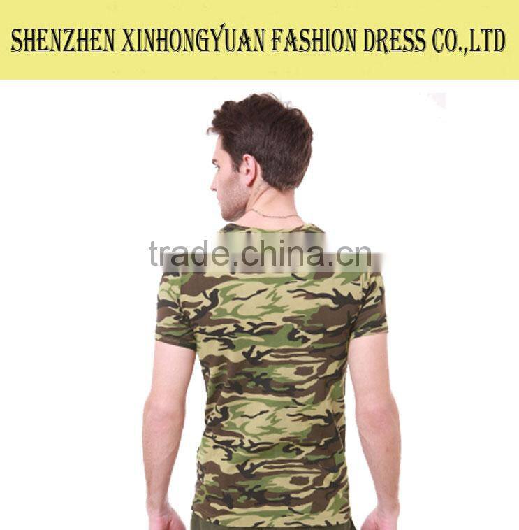newest design short sleeve custom camo t shirt