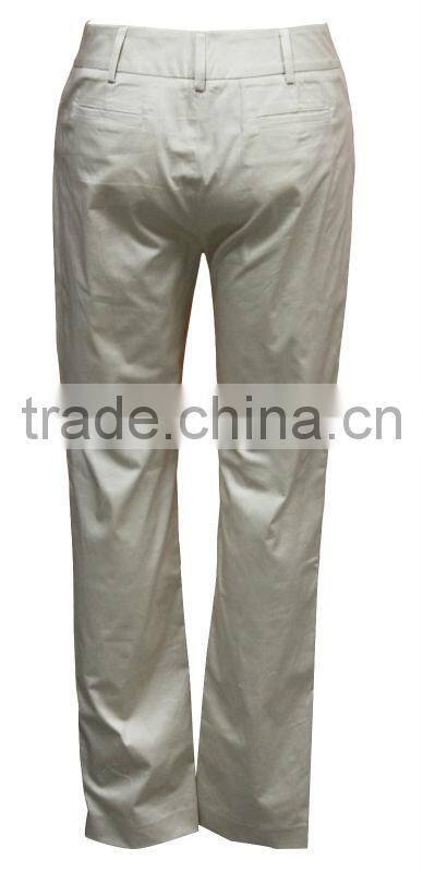cotton/spandex satin cotton work trousers with low waist and solid color