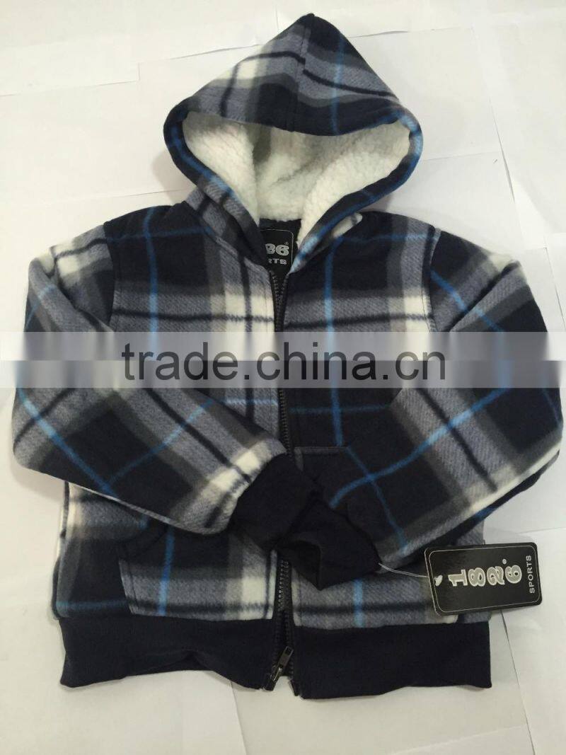 The kid style black shell with white lining cute little boys jacket