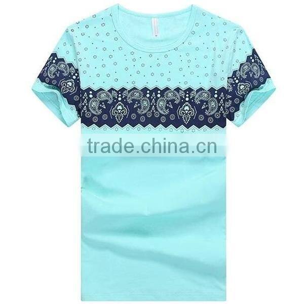 Latest Design O Neck Cotton Fabric Men Short Sleeve T Shirt in Bulk Custom Print Clothing