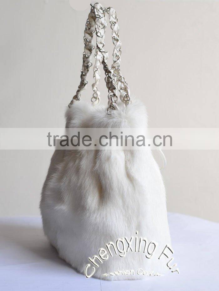 CX-H-35A Genuine Rabbit Fur Women Fashion Hand Bags
