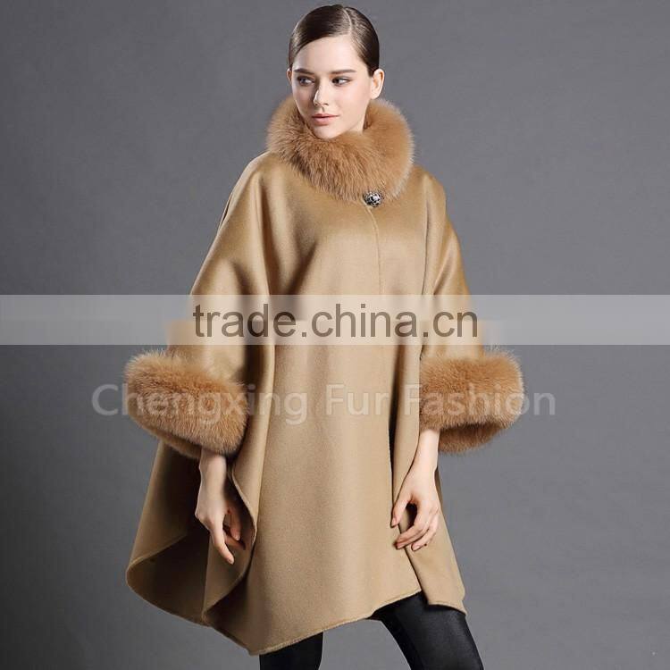 CX-B-P-19 Fur Trim Fashion Pashmina Large Size Warm Stole Scarf Shawl