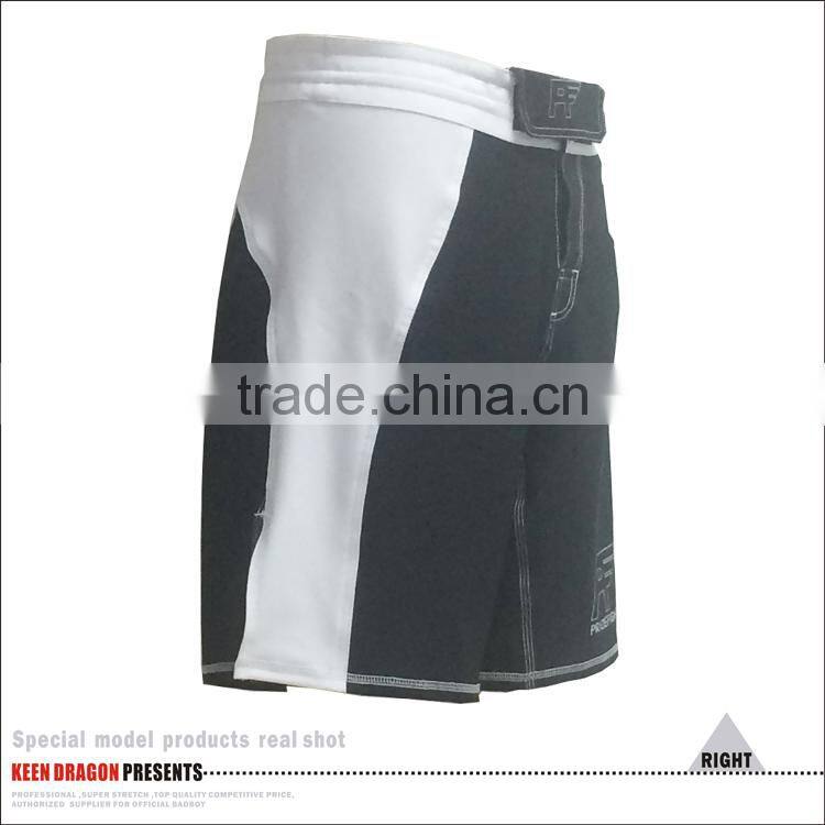 White and Black MMA Shorts Durable Martial Arts in Sportswear Men
