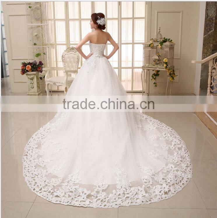 Wholesale Bridal Wedding Dress 2016 New Korean Version Sweet Elegant Princess Tail Wedding