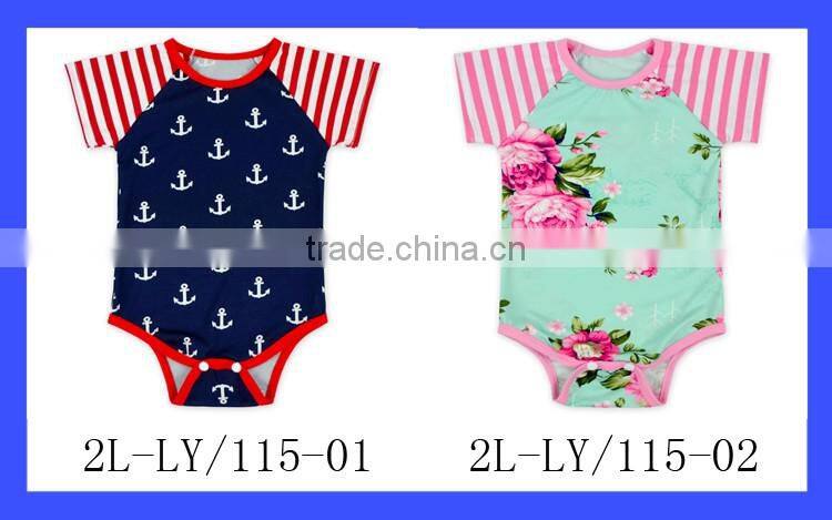 America Independence Day Children Jumpsuits Pom Short Sleeve Printed Pattern Adult Baby Romper