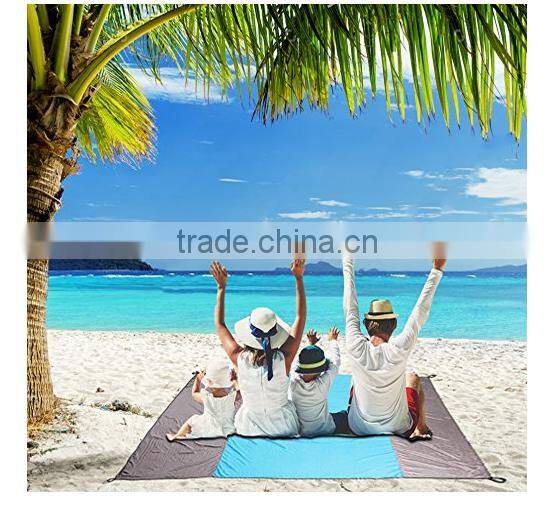 Compact Beach Blanket Oversized 7' X 9' Waterproof Sand Resistant Nylon Outdoor Picnic Blankets Camping Mat