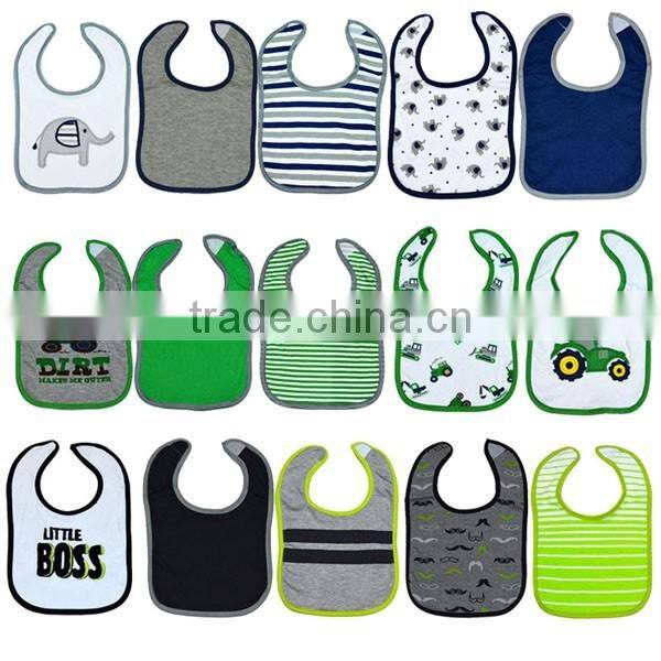 2016 China supplier baby boy bibs 100% cotton