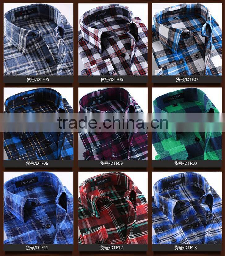 2016 new long sleeve shirt models european plaid man shirt