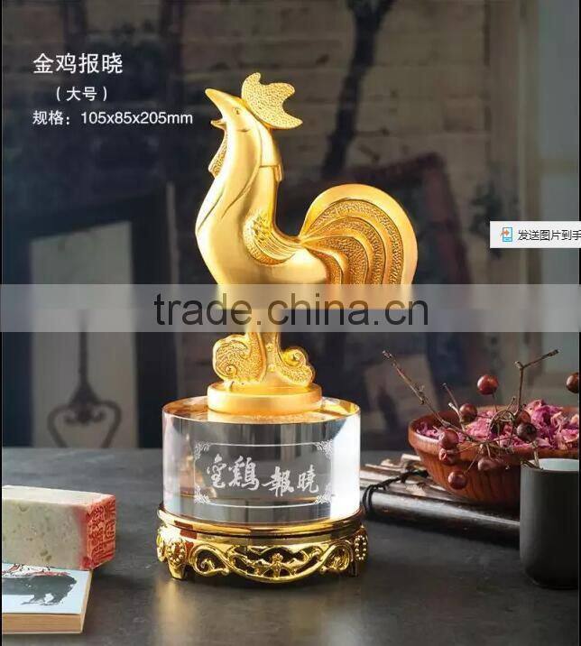 2017 New Design High Quanlity Gold Rooster Award Gold Chanticleer Trophy For Company Gift