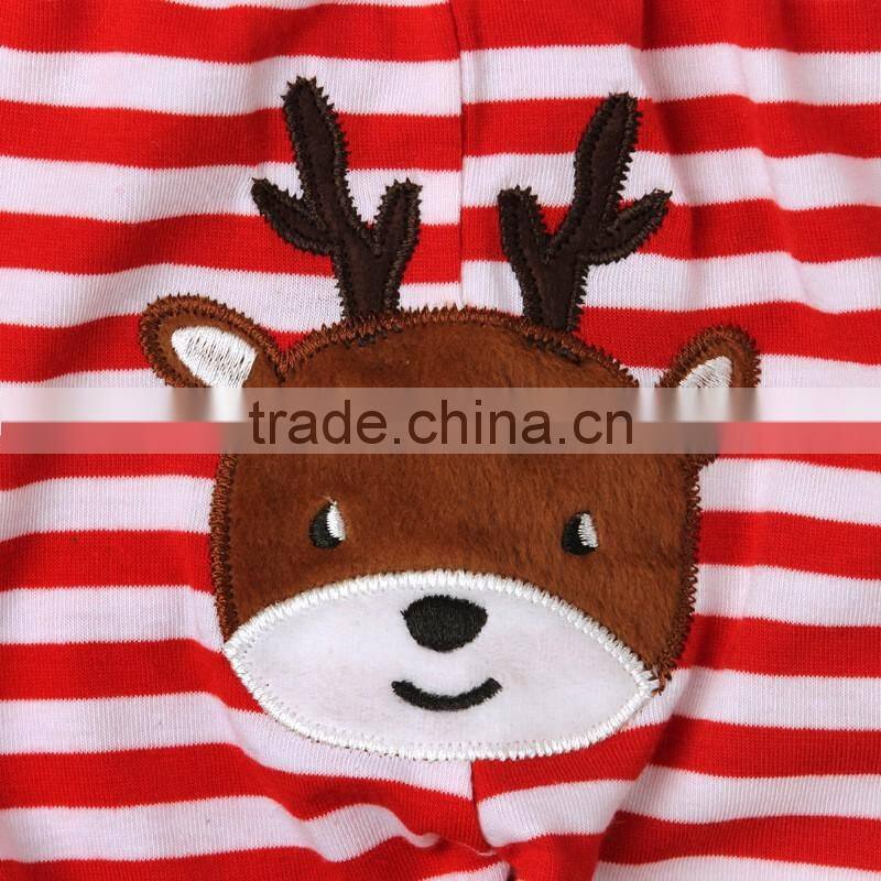 Children's christmas red rompers and deer harem pants clothes sets boutique outfit