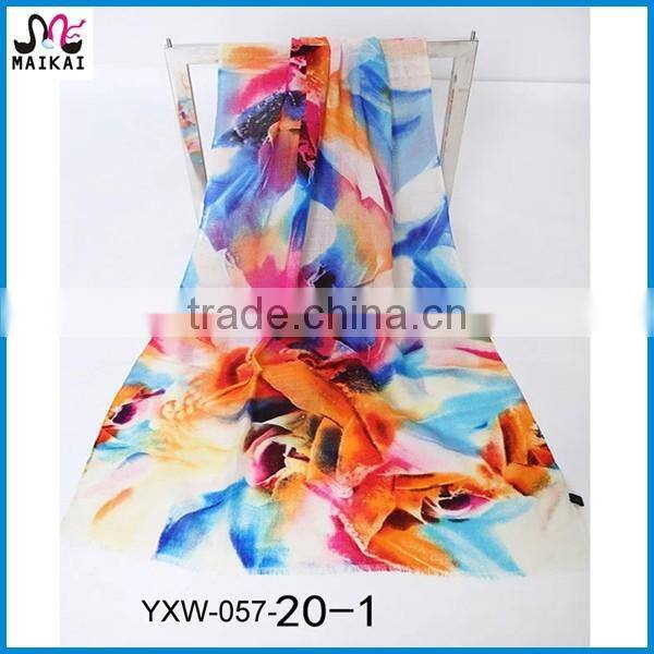 High quality screen printing wool scarf factory china
