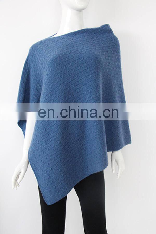 navy color plain cashmere beanie hat & scarf with raccoon fur pom pom