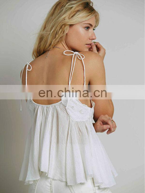 Woman babydoll open bra top design fashion embroidered cami