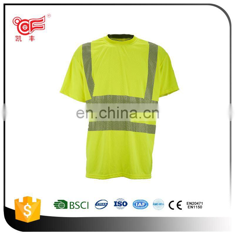 EN20471 cheap safety reflective T-Shirt with reflective tape in OEM