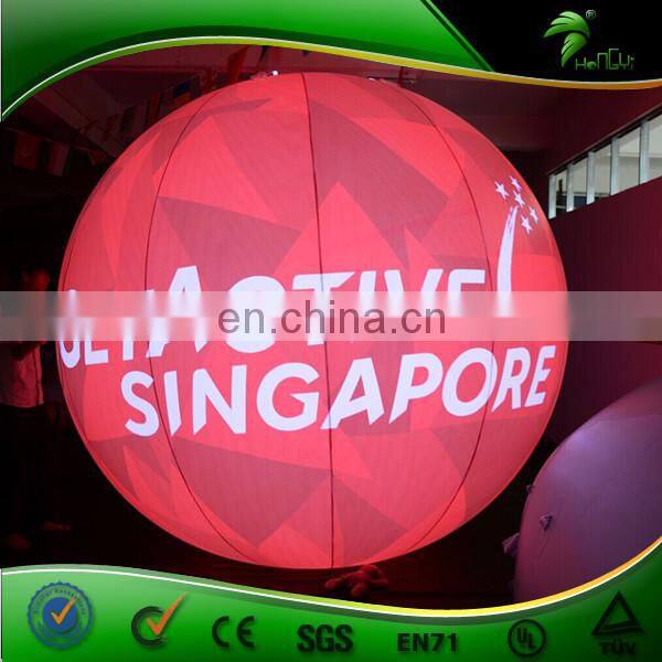 Sphere Red Inflatable Solar Led Lights Ball , Circular LED Light , Hanging Led Lights Balloon