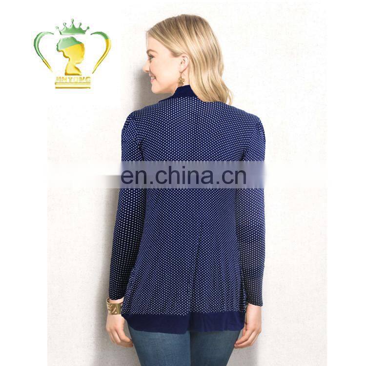 2016 Spring casual women cotton dot printing cardigan