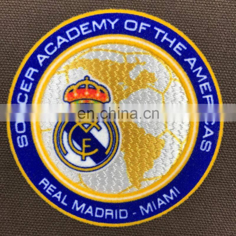 factory direct clothing patches soccer patches 3d flock custom t-shirt printing football badges