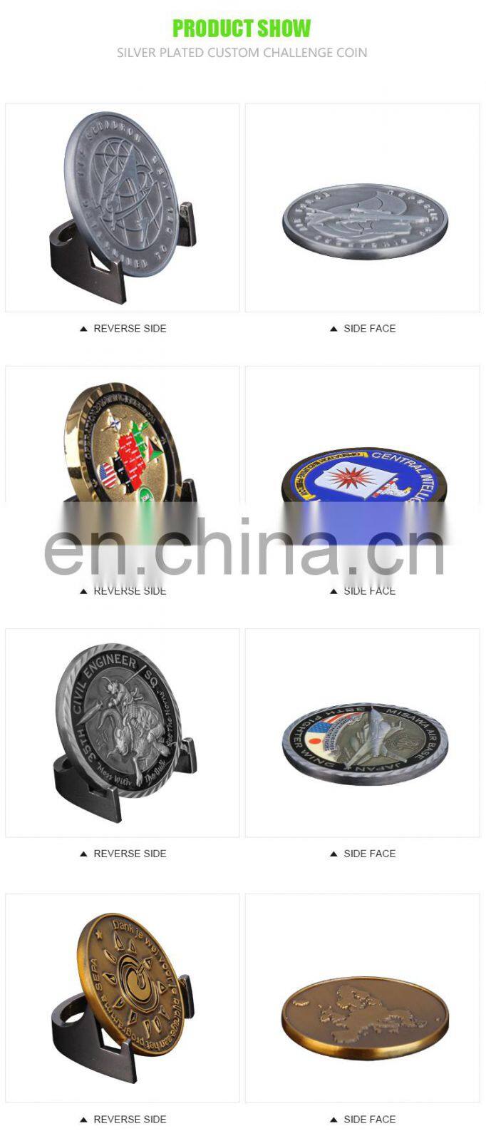 Fashion cheap painting silver military navy blank custom challenge coin