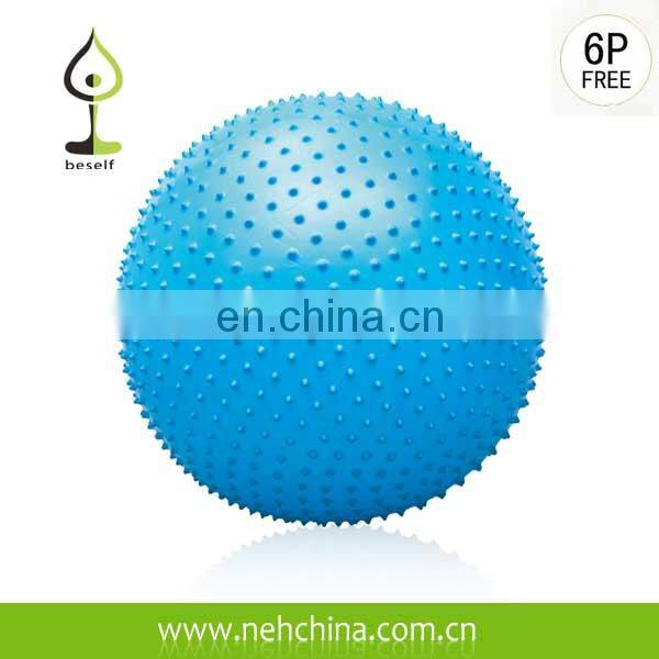 Customized color anti burst Massage yoga gym ball+hand pump