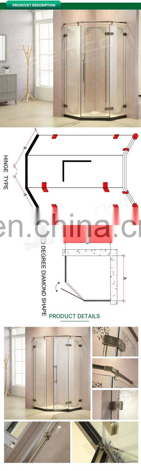 China bathroom designs sliding glass shower enclosures portable simple shower room