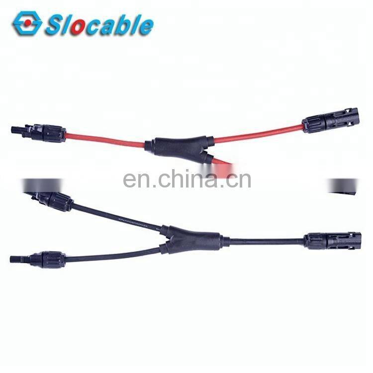 Slocable Branch Cable 6mm2 Solar Cable Main Line 10cm and 4mm2 Branch Line 10cm Solar Wire with Solid Copper Connector