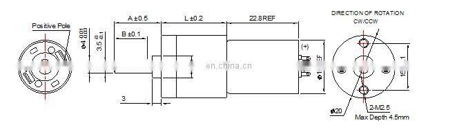 LOW RPM HIGH TORQUE DC SPUR GEAR MOTOR 20A130 round type