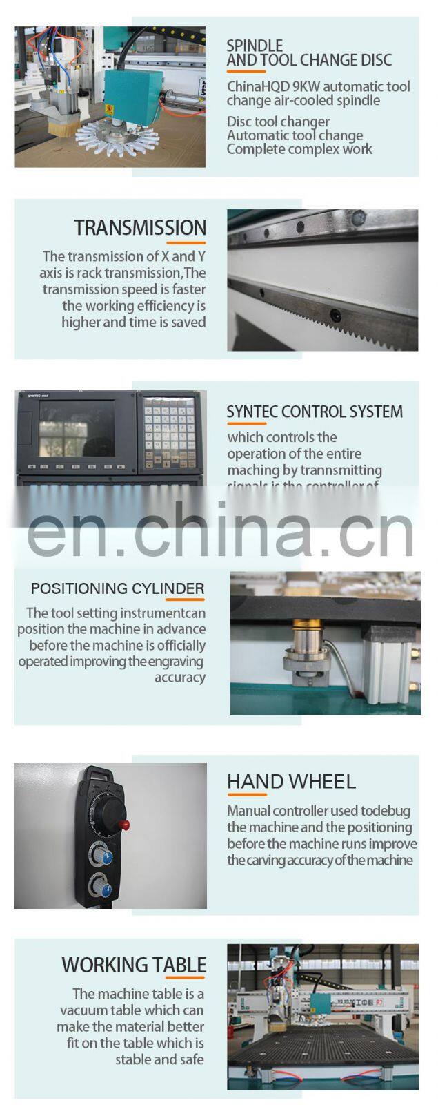 Hot style cnc atc multipurpose woodworking router machine with Vacuum Table