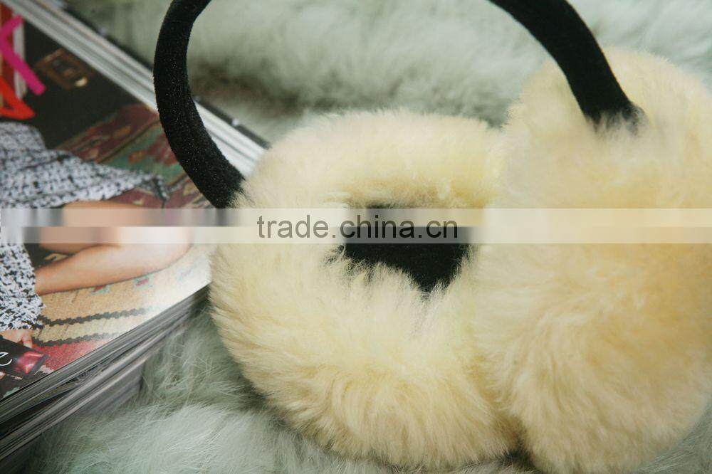 tanned genuine lamb wool and sheepskin earmuffs China supplier
