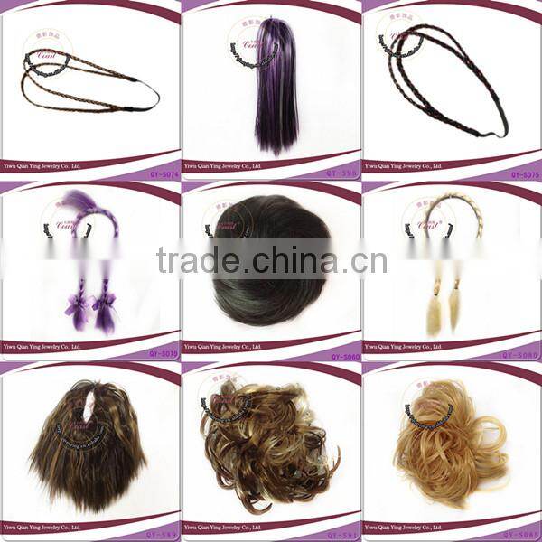 fashion girl synthetic clip natural hair neat bangs