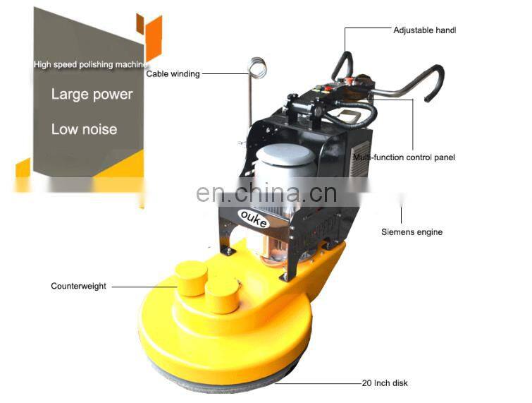 CE ISO 24 hours after-sale service available 20 inch High Speed Concrete Floor polishing Machine with grinding grits for sale