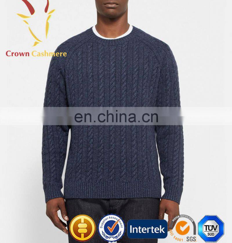 Winter Thick Cashmere Cable Knit Sweater Men