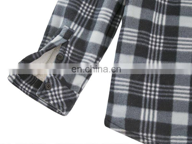 Christmas autumn and winter men's plus velvet thick warm jacket inch shirt men's trend student plaid shirt lamb velvet jacket
