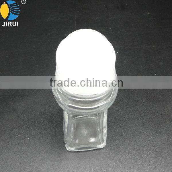 50ml Rectangular Clear Roll on Glass Bottle