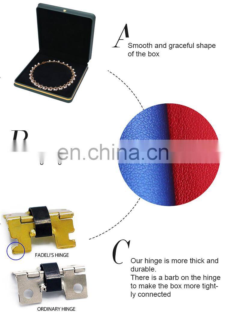 Fadeli custom logo leather jewellery box velvet Insert for ring necklace bangle packaging Luxury Jewelry box