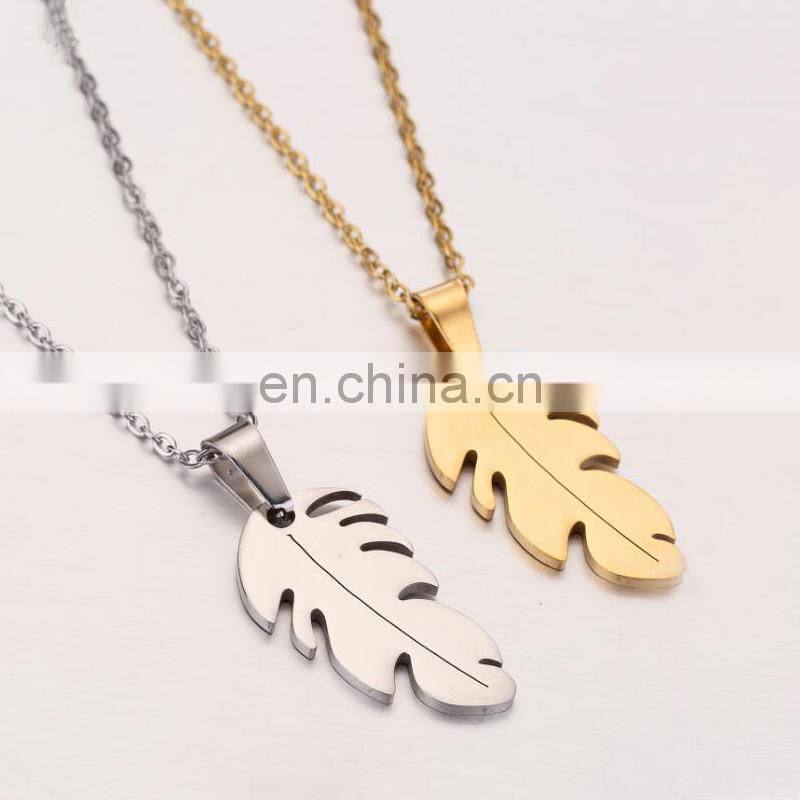 Simple Feather Necklace Long Sweater Chain Statement Choker Necklace for Women