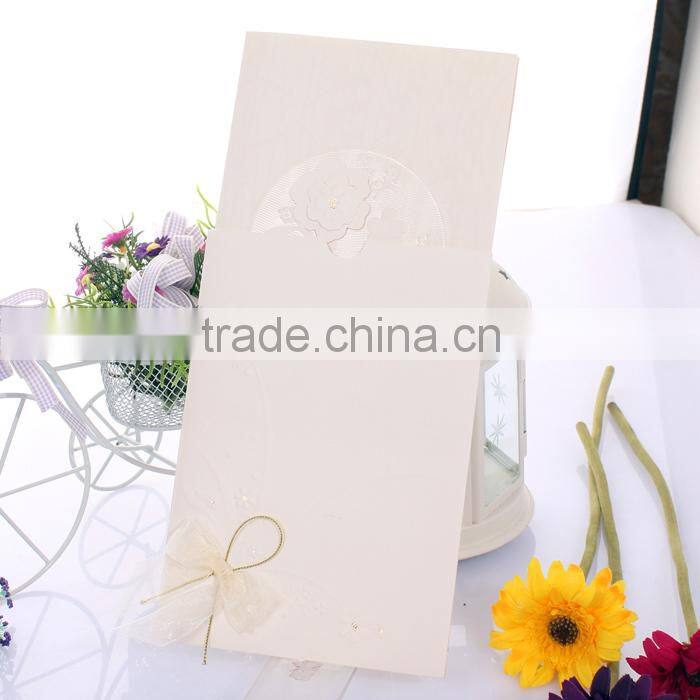 Fancy Factory Price Embossed Wedding Invitation Card Customised