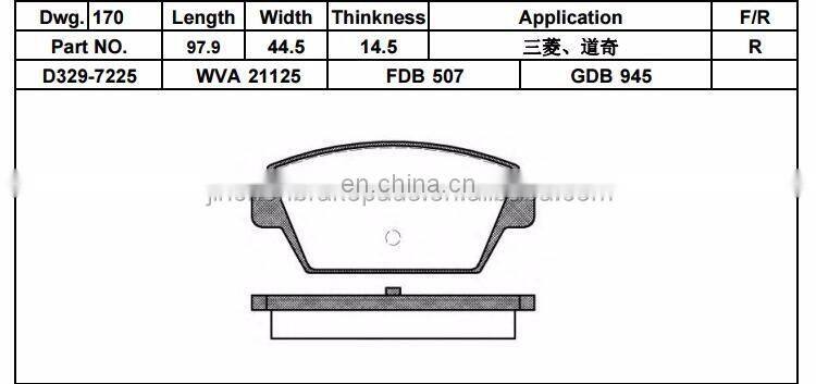 factory direct sell Brake system brake pads D329/WVA21125/GDB945 competitive price brake pads