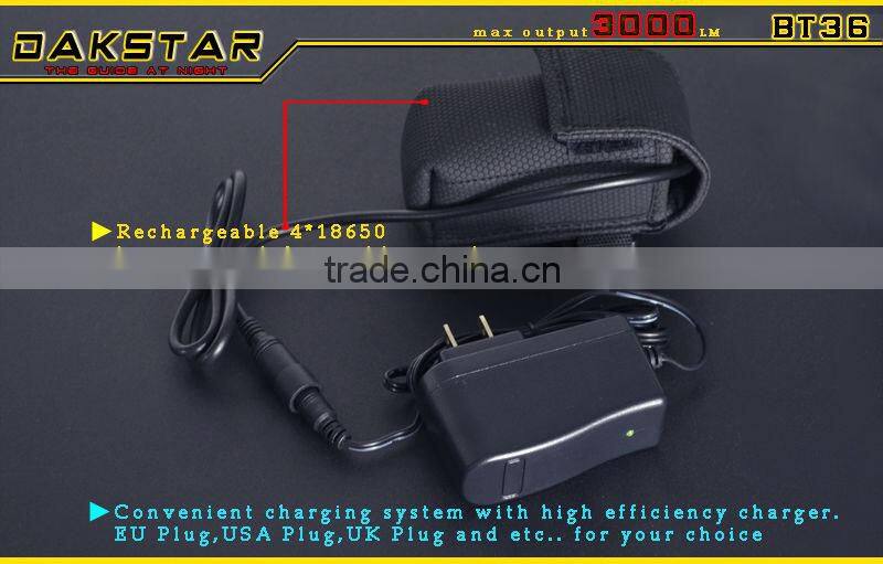 DAKSTAR 2013 Main Product BT36 CREE XML T6 LED High Power Aluminum Rechargeable Light For Bike