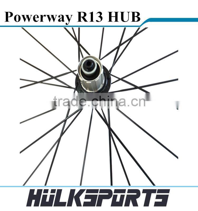 38mm clincher light wheelset Black Powerway R13 Hub 700c Road Bicycle Carbon Wheel 38mm Clincher 23mm Width Racing Cycle Wheels