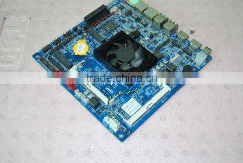 dual HD ports dual ethernet onboard 4GB ddr3 5th i5 5200U motherboard,onboard i5 low power micro itx MB for AIO POS KIOSK