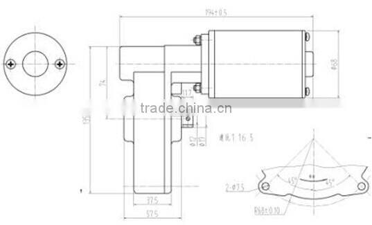 Hot selling dc geared motor for Golf Trolley Model ZY6812GZ